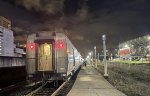 Rear of Amtrak Train # 49/449 at CLE with Downtown CLE in background